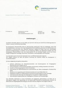 Zeugnis Energieagentur 1